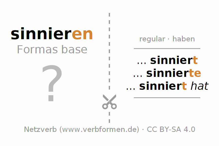 Tarjetas de aprendizaje para la conjugación del verbo sinnieren