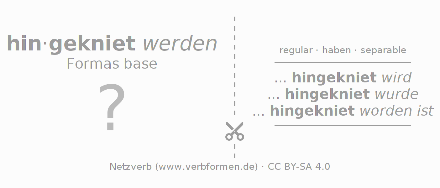 Tarjetas de aprendizaje para la conjugación del verbo hinknien (hat)