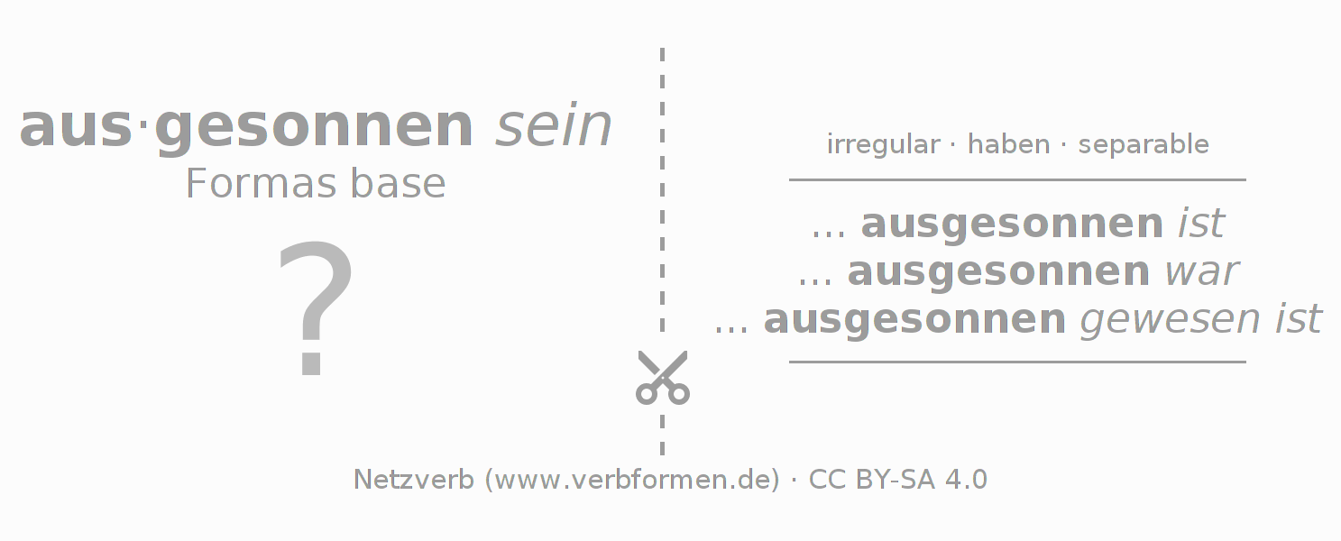 Tarjetas de aprendizaje para la conjugación del verbo aussinnen