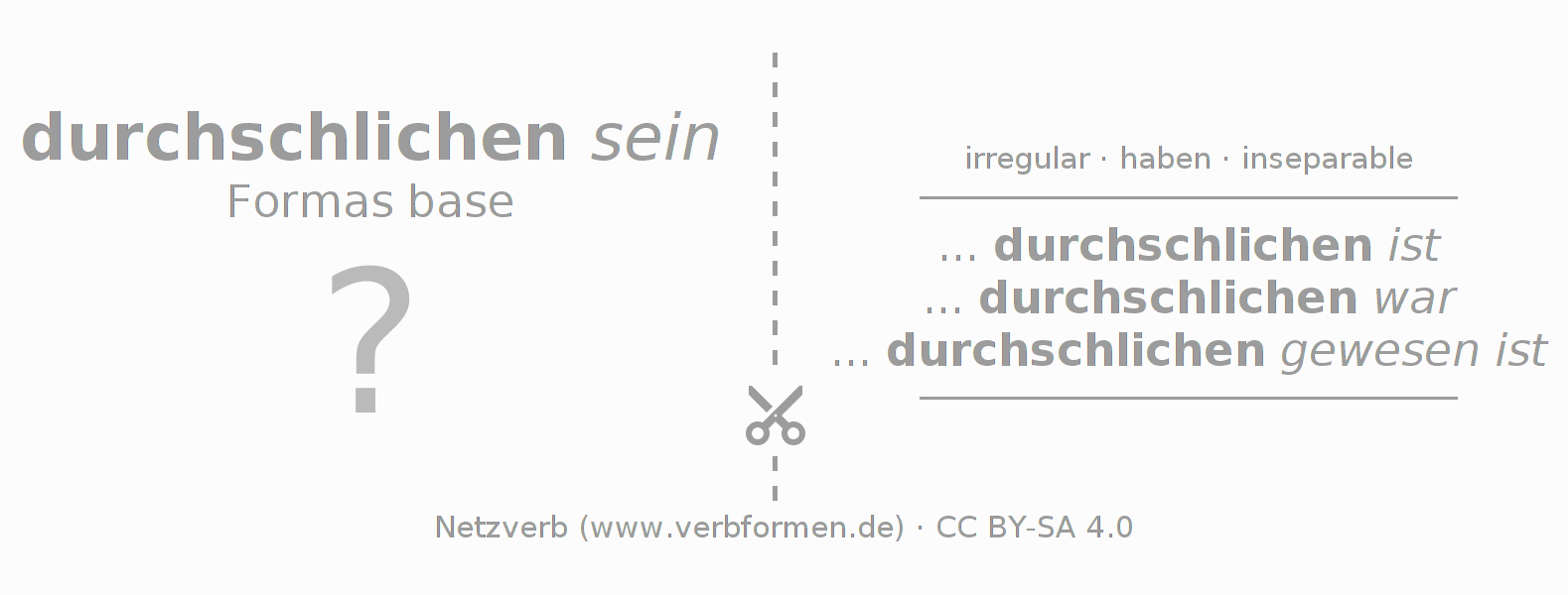 Tarjetas de aprendizaje para la conjugación del verbo durchschleichen (hat)