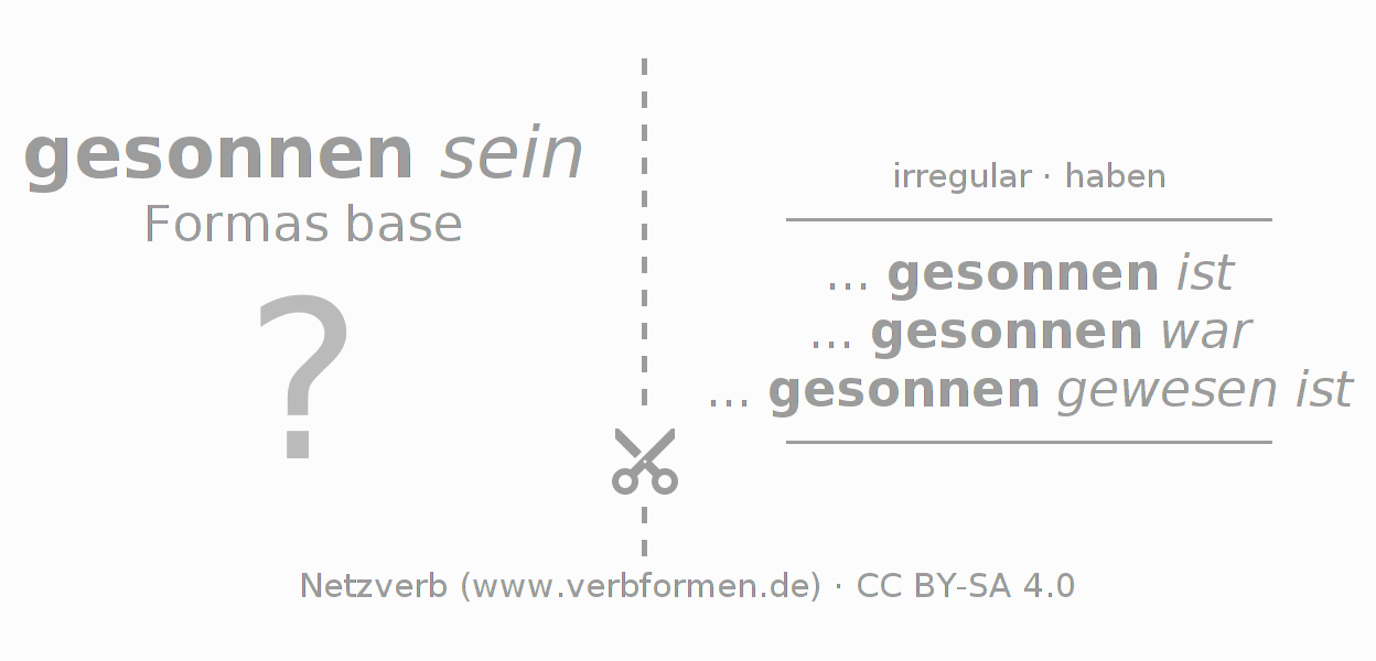 Tarjetas de aprendizaje para la conjugación del verbo sinnen