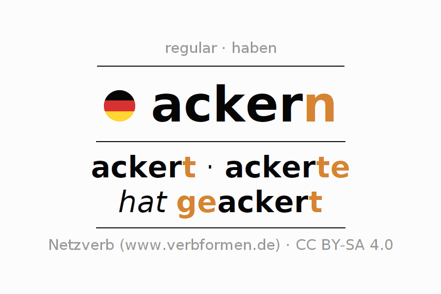 Conjugación del verbo ackern
