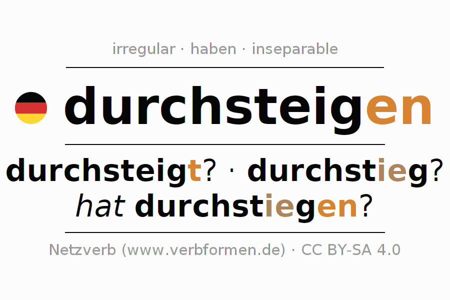 Conjugación del verbo durchsteigen (hat)