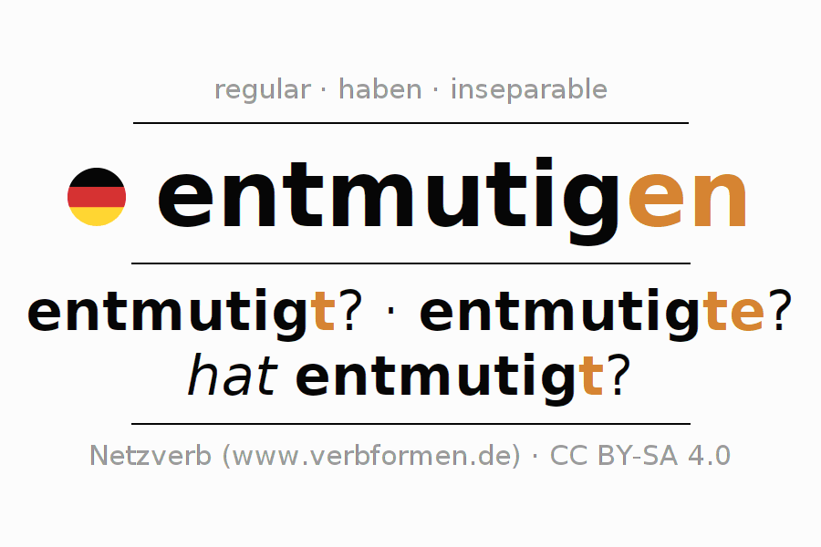 Conjugación del verbo entmutigen