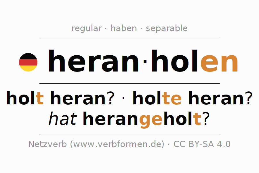 Conjugación del verbo heranholen