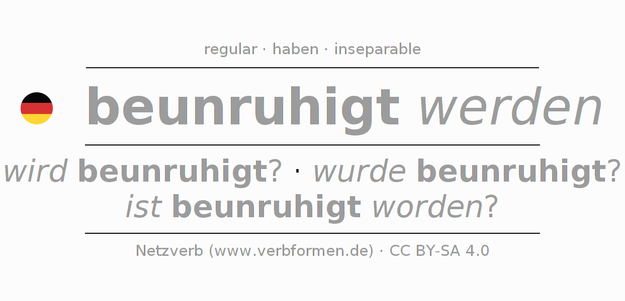 Conjugación del verbo beunruhigen