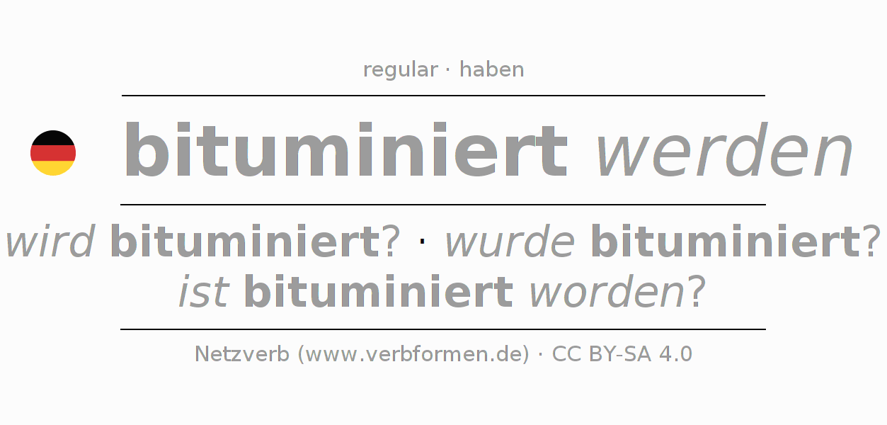 Conjugación del verbo bituminieren