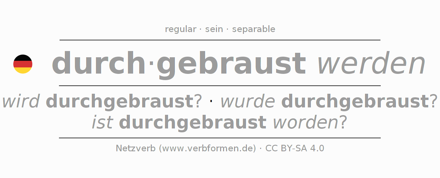 Conjugación del verbo durch-brausen (ist)