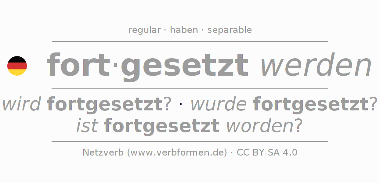 Conjugación del verbo fortsetzen