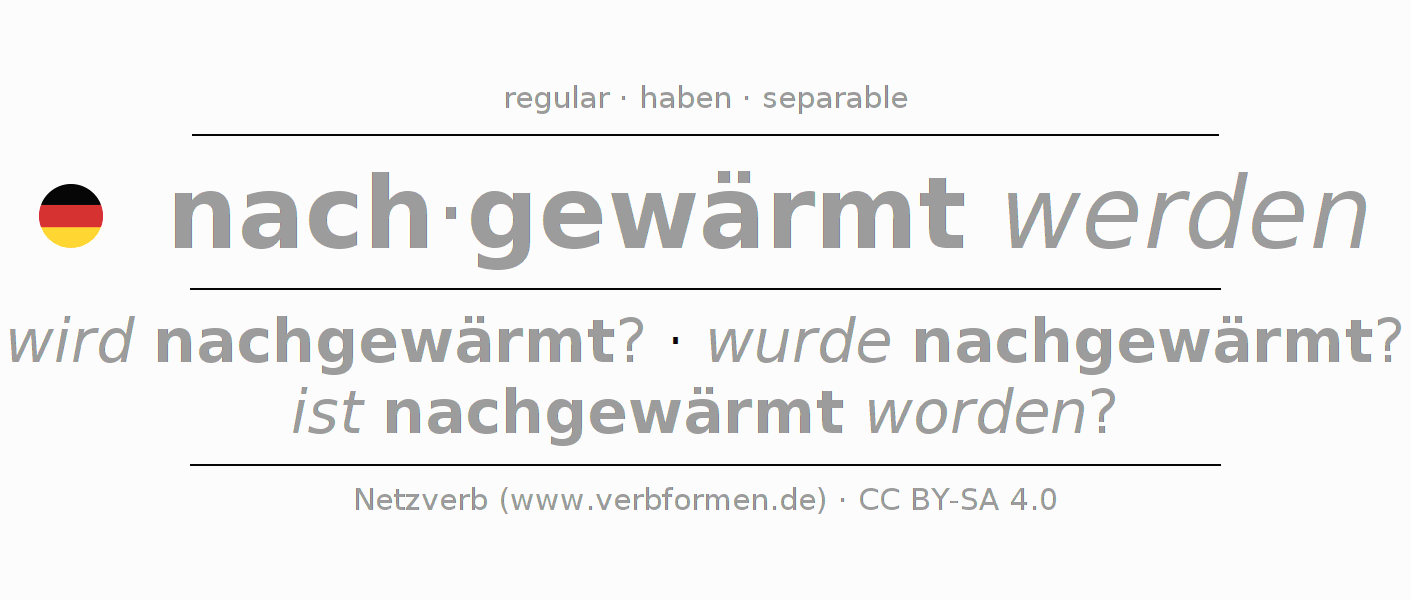 Conjugación del verbo nachwärmen