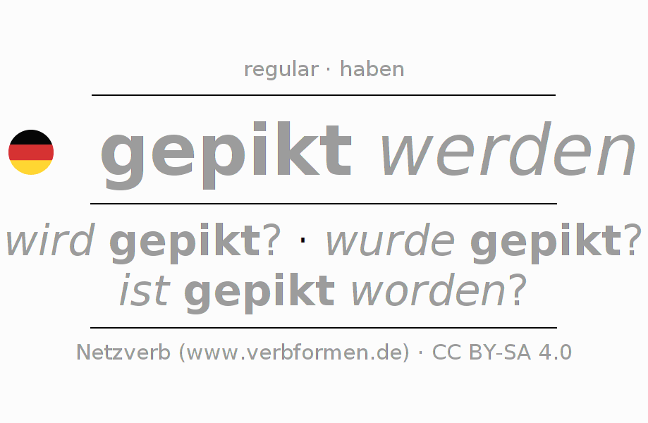 Conjugación del verbo piken