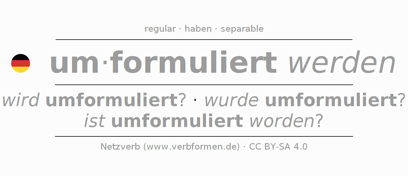 Conjugación del verbo umformulieren