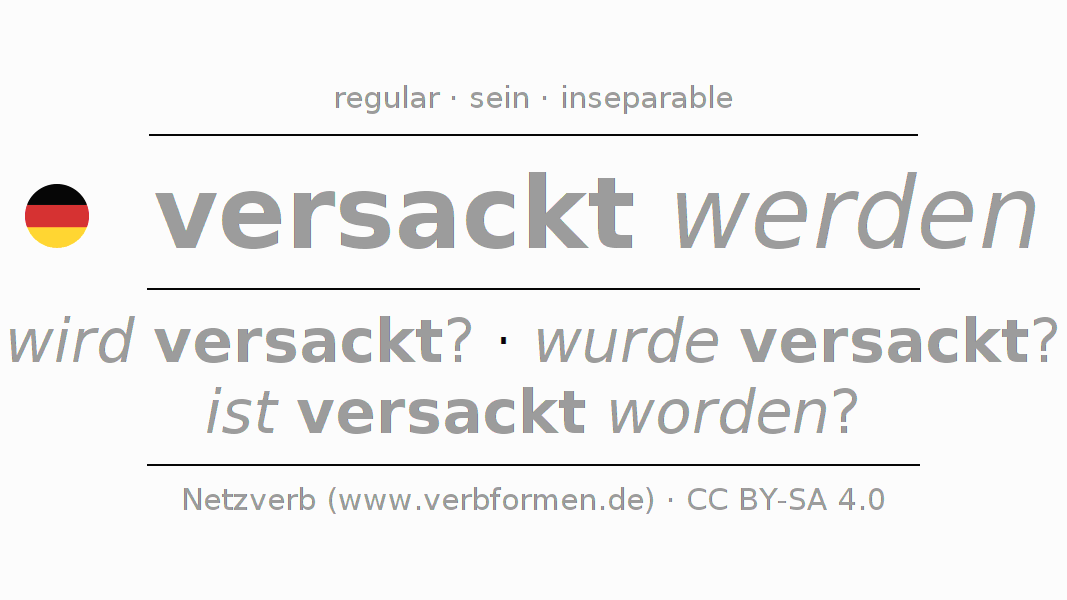 Conjugación del verbo versacken