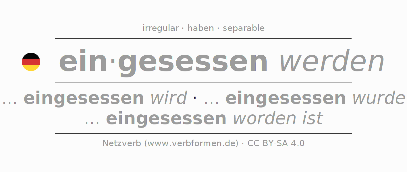 Conjugación del verbo einsitzen (hat)