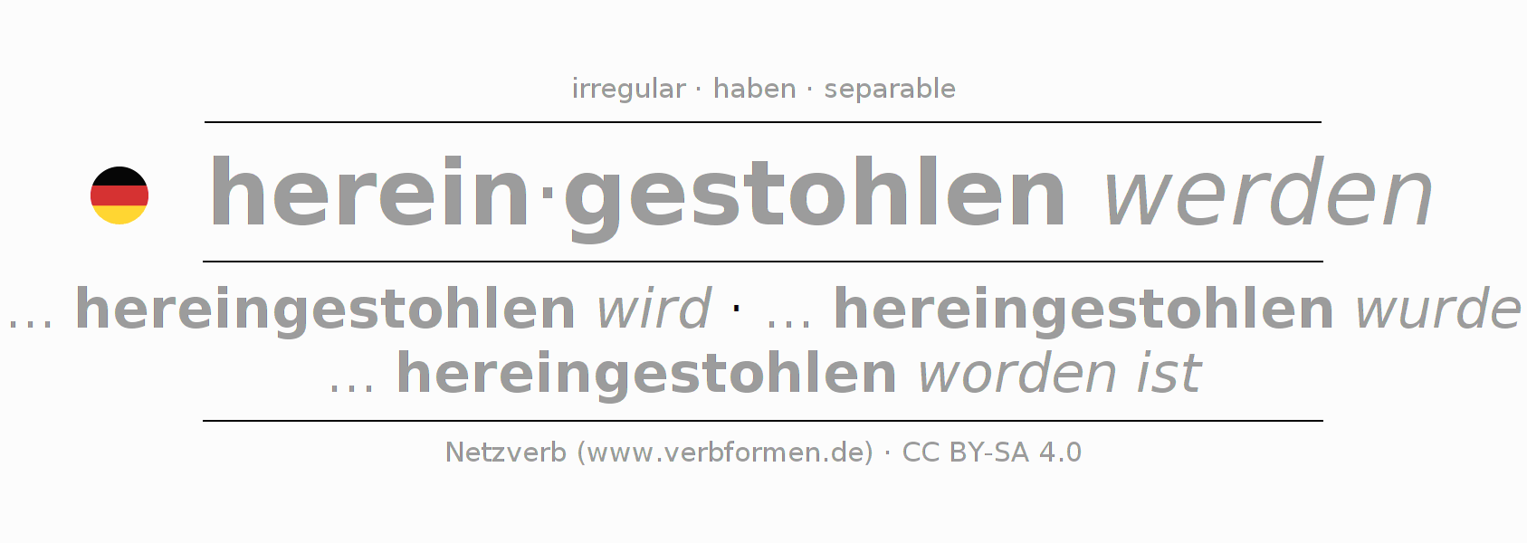 Conjugación del verbo hereinstehlen