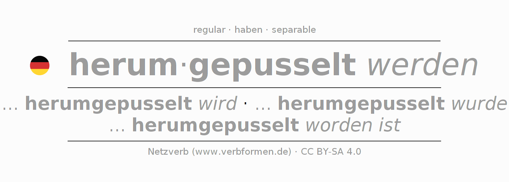 Conjugación del verbo herumpusseln