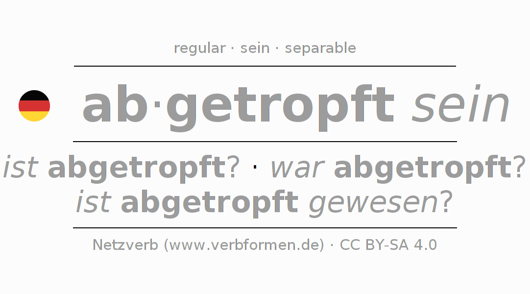 Conjugación del verbo abtropfen