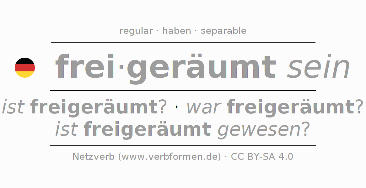 Conjugación del verbo freiräumen