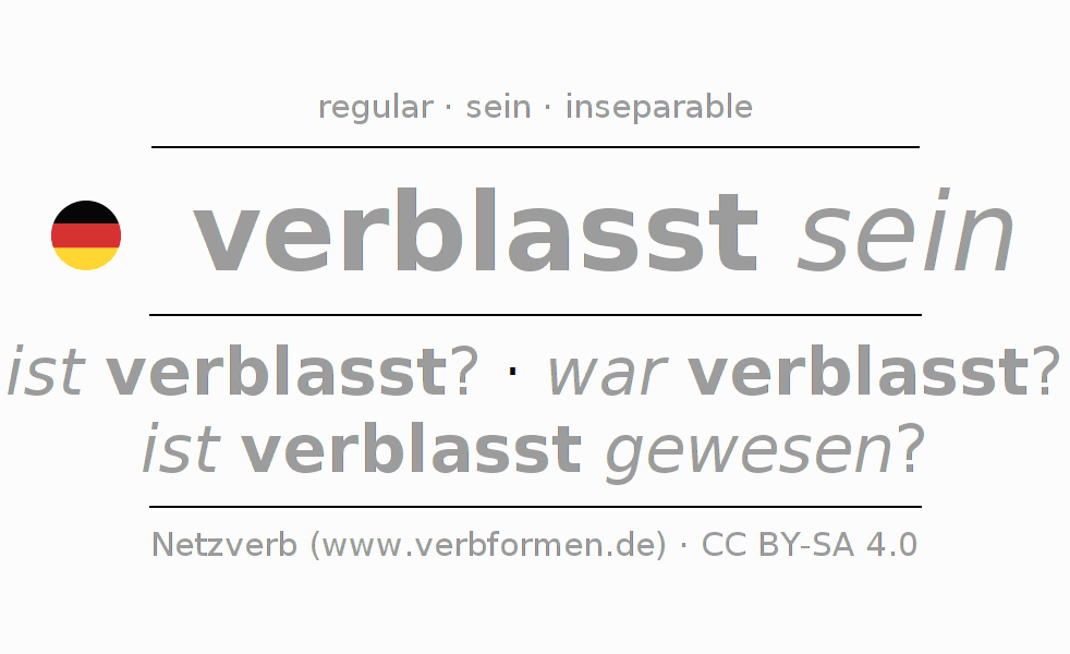 Oraciones de ejemplo con el verbo verblassen 〈Pasivo situativo〉 〈Oración interrogativa〉