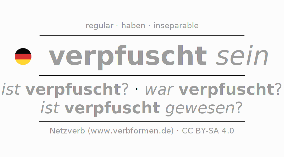 Conjugación del verbo verpfuschen