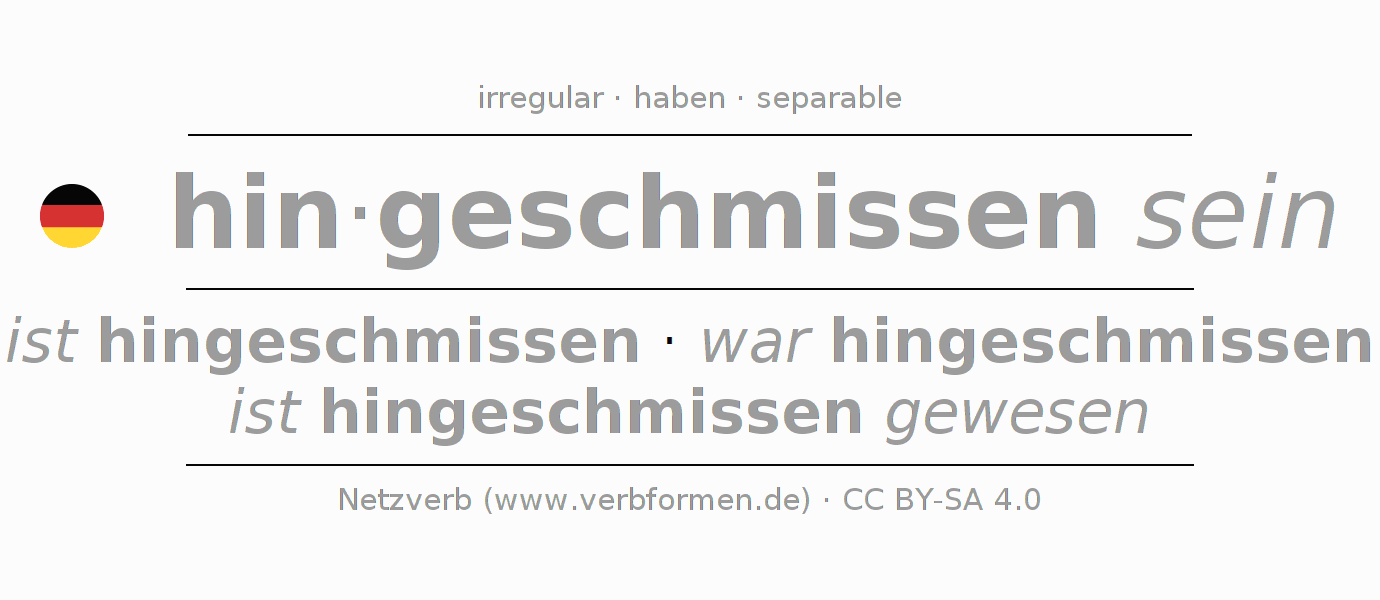 Conjugación del verbo hinschmeißen