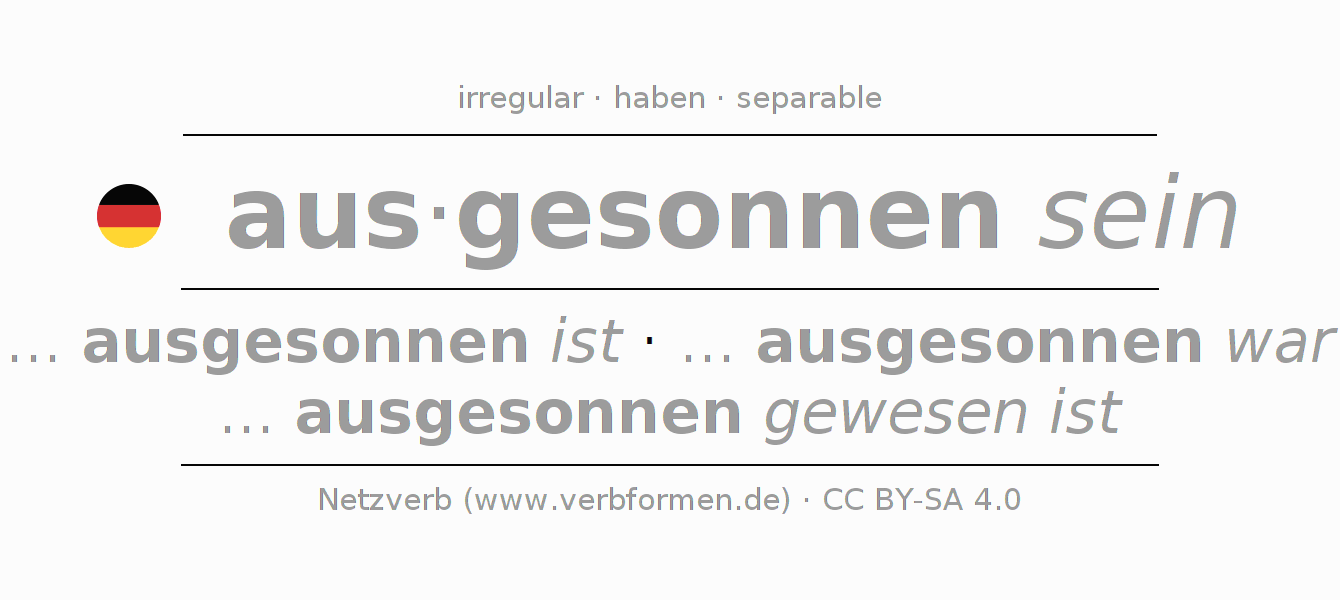 Conjugación del verbo aussinnen