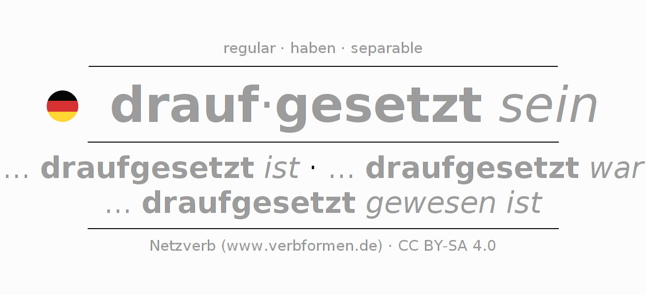 Conjugación del verbo draufsetzen