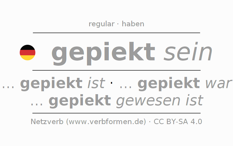 Conjugación del verbo pieken