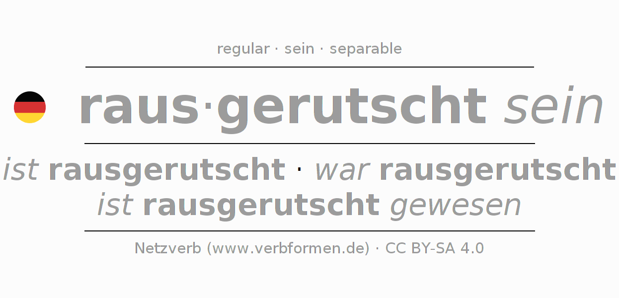 Conjugación del verbo rausrutschen