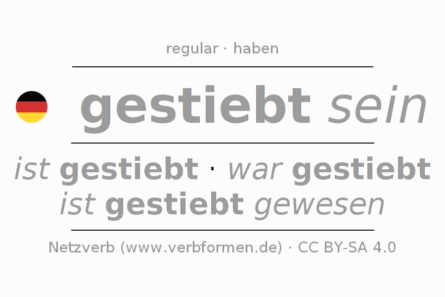 Conjugación del verbo stieben (regelm) (hat)