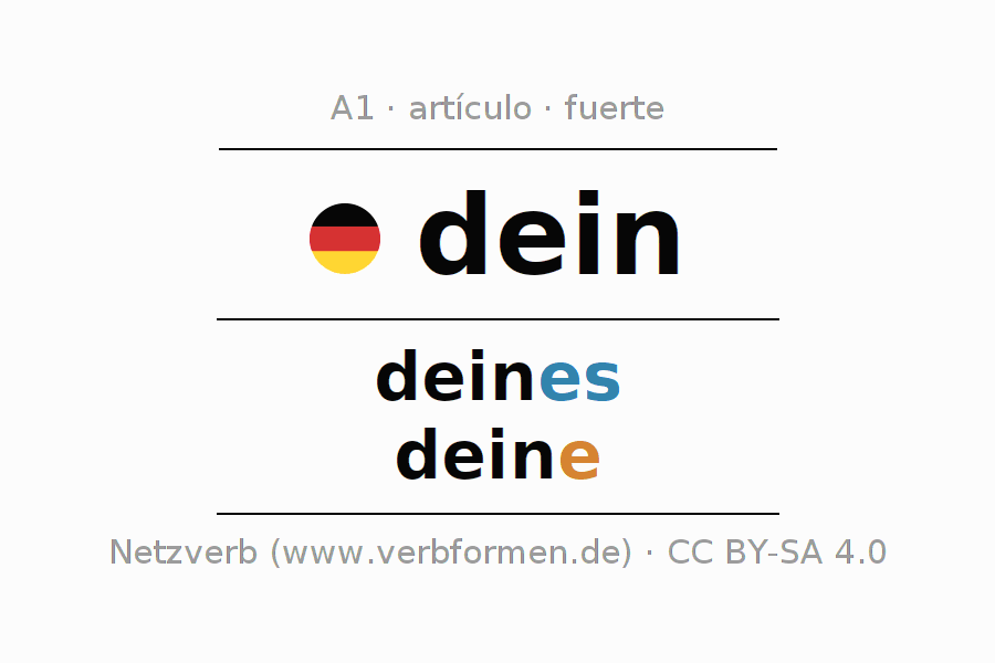 Declinación y plural del artículo dein