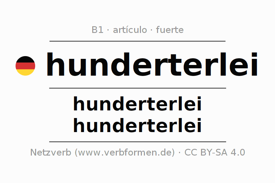 Declinación y plural del artículo hunderterlei