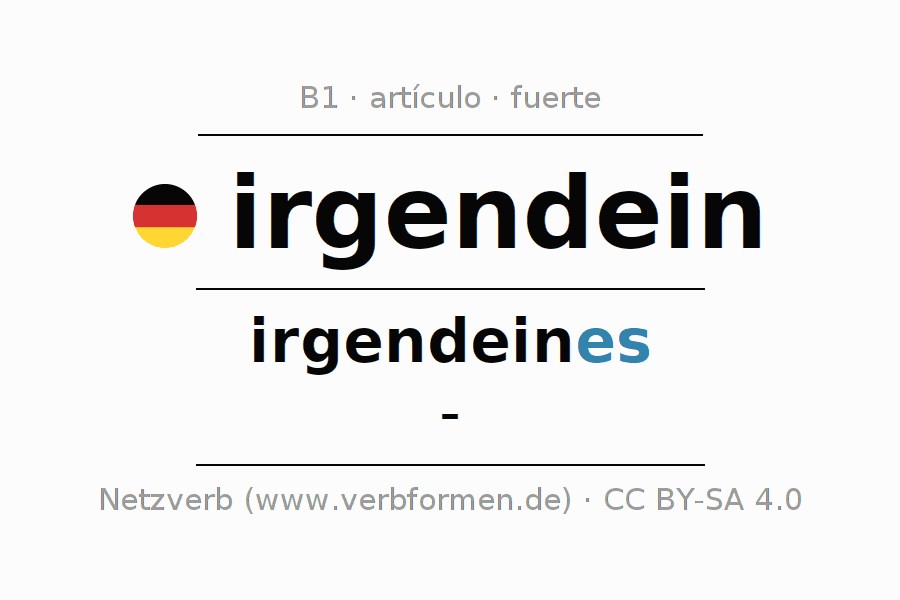 Declinación y plural del artículo irgendein
