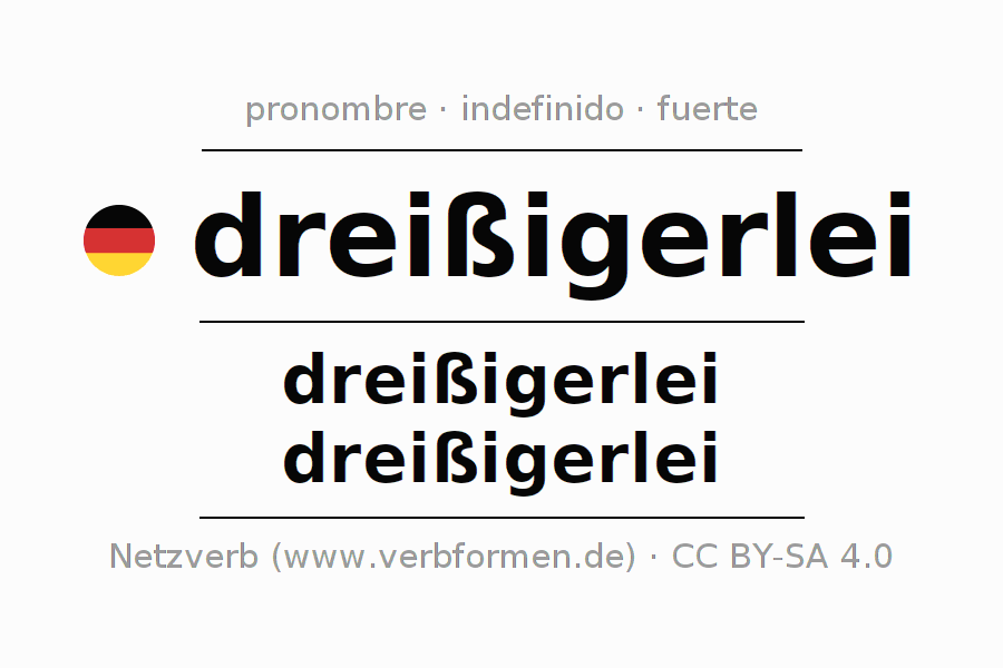 Declinación y plural del pronombre dreißigerlei 