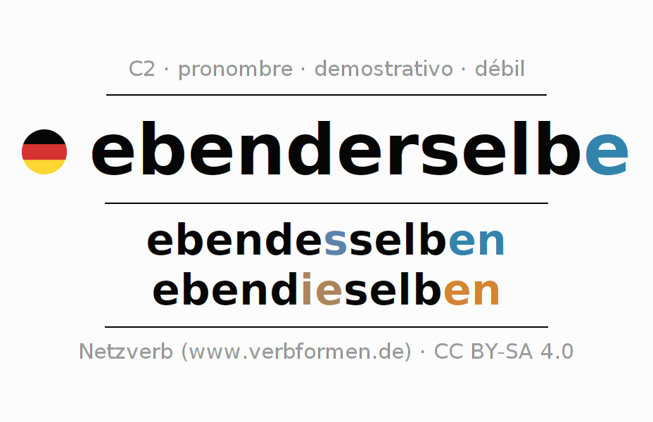 Declinación y plural del pronombre ebenderselbe 