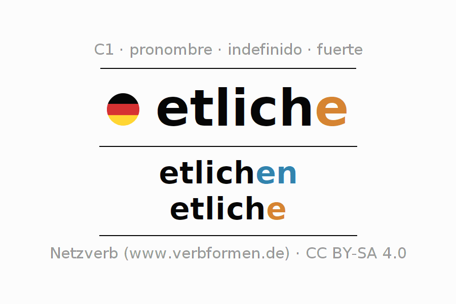 Declinación y plural del pronombre etliche 