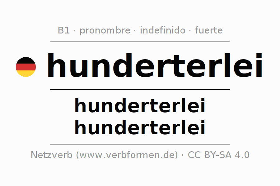 Declinación y plural del pronombre hunderterlei 