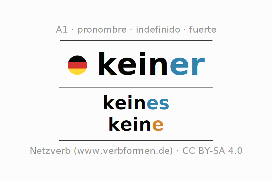 Declinación y plural del pronombre keiner 